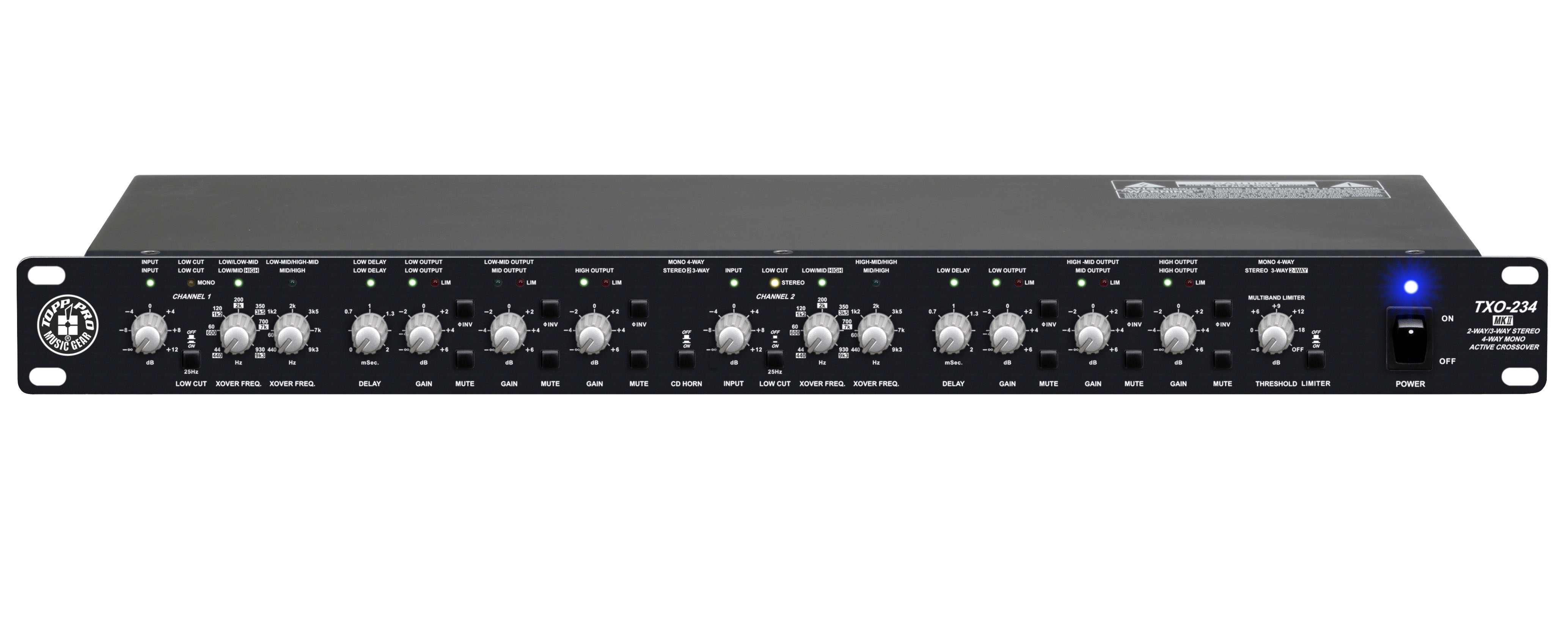 Topp Pro TXO-234 MKII Active Stereo Crossover 2-Way/3-Way/Mono 4